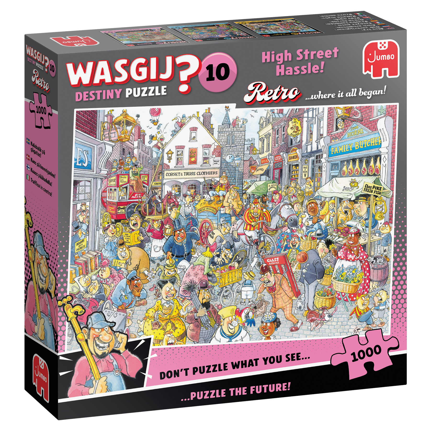 Wasgij Retro Destiny 10 - Chaos dans la rue commerçante ! (1000 pièces)